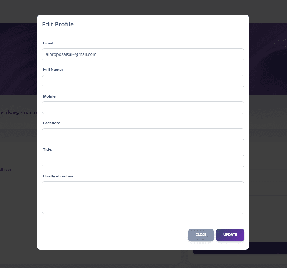 Proposals AI application overview